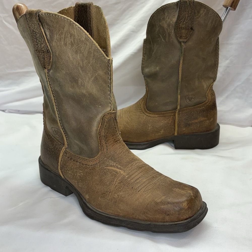 Ariat Rambler Brown Leather Western Boots Cowboy Men's Size 8 D
